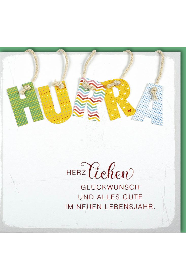 Glückwunschkarte Geburtstag quadratisch alles Gute im neuen Lebensjahr