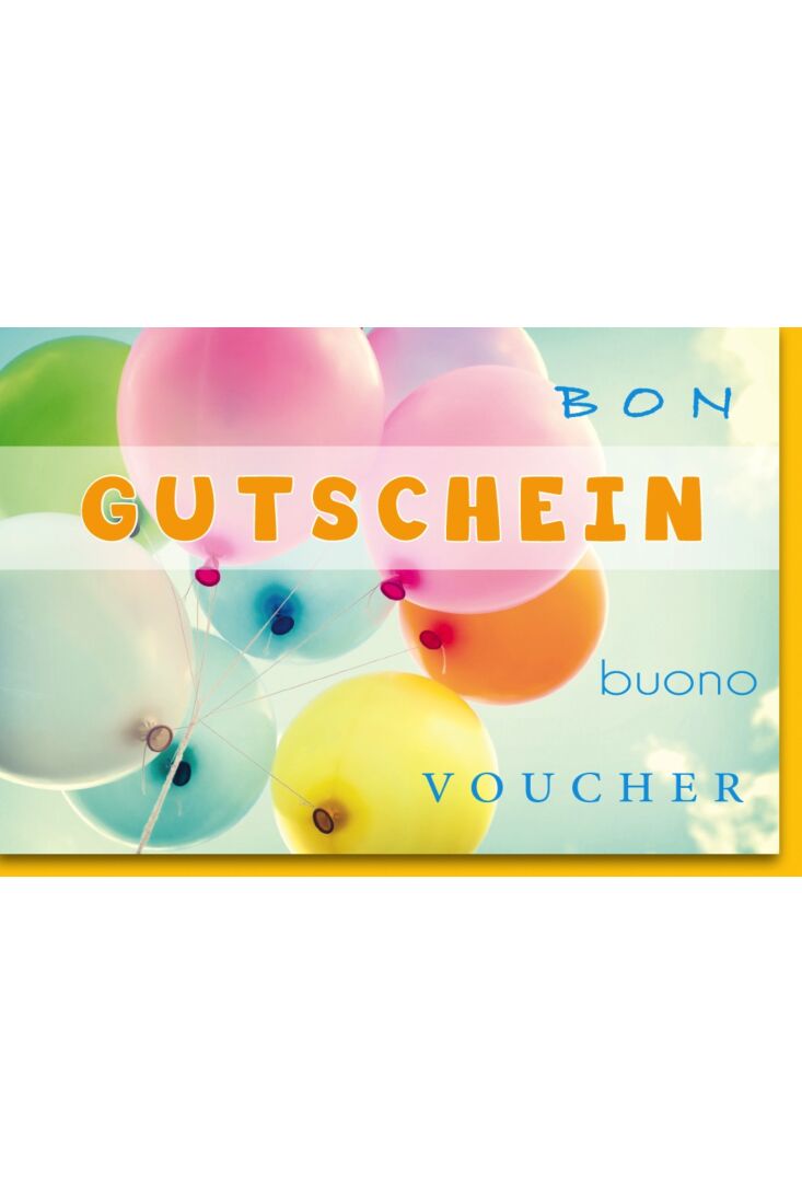 Gutscheinkartekarte Grußkarte Gutschein Bunte Luftballons