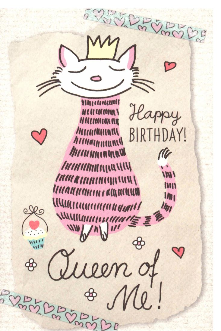 Karte Geburtstag Katze Queen of Me