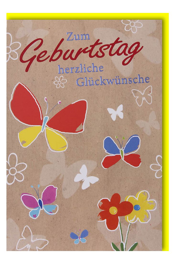 Glückwunschkarte Geburtstag Schmetterlinge