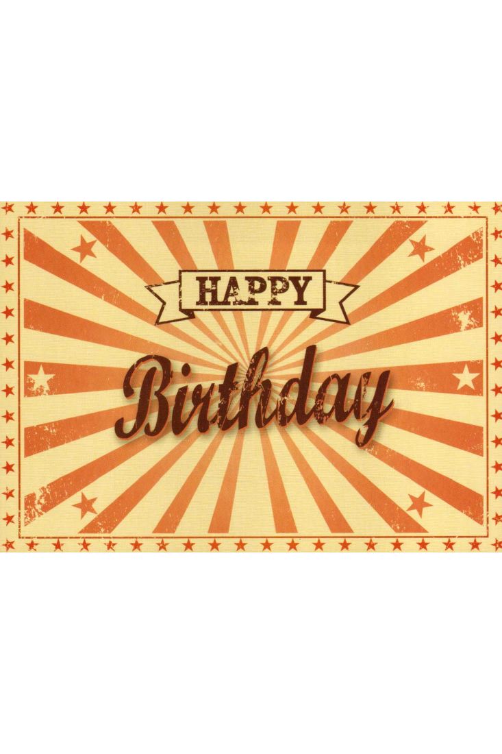 Postkarte zum Geburtstag retro Happy Birthday