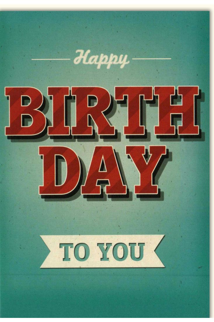 Glückwunschkarte Geburtstag Happy Birthday rote Schrift
