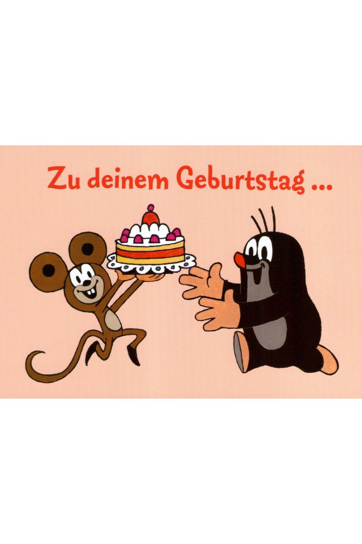 Postkarte für Kinder Der kleine Maulwurf Zu Deinem Geburtstag