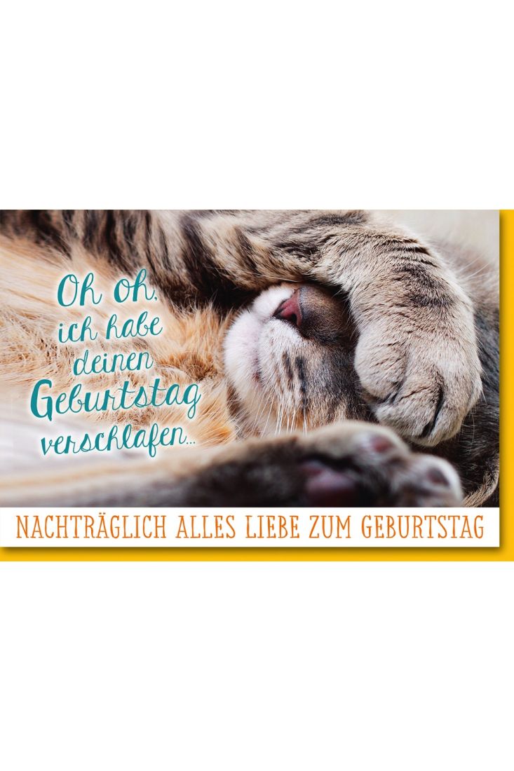 Geburtstagskarte nachträglich - Pfote über Augen