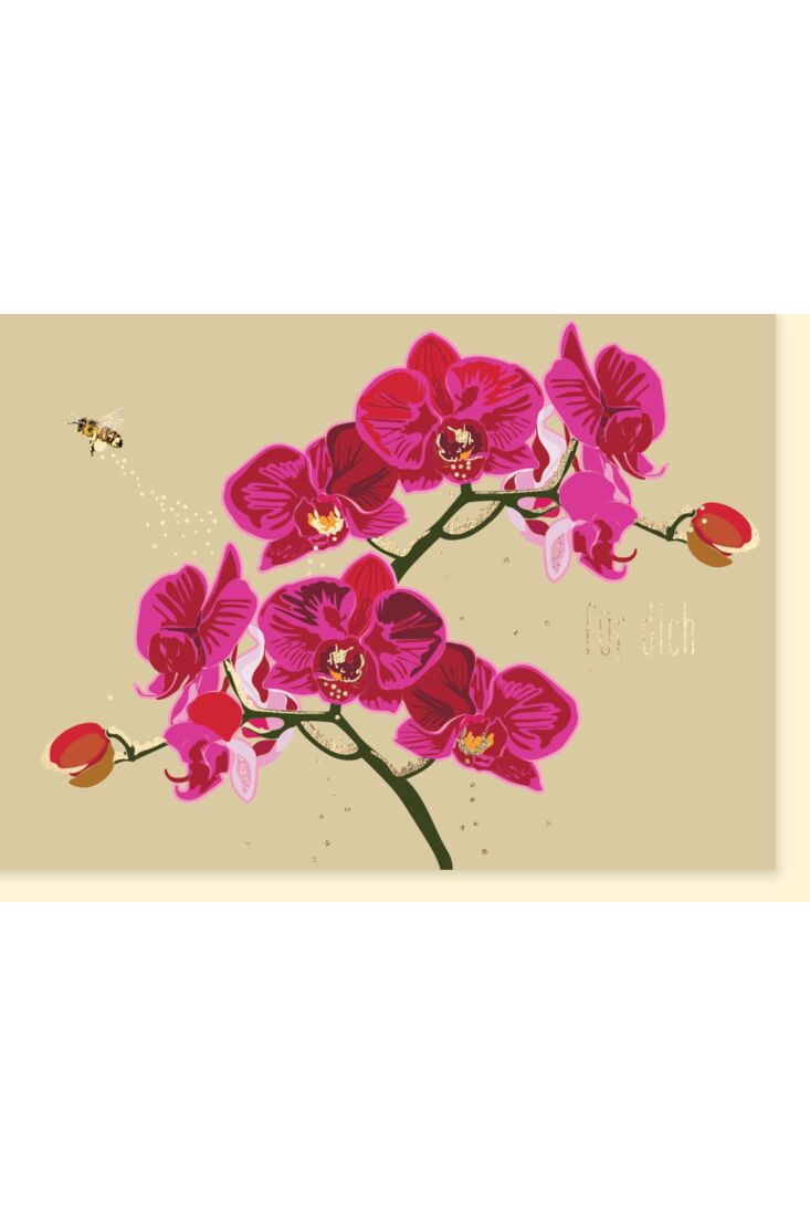Grußarte Frau: Orchidee pink - Für Dich