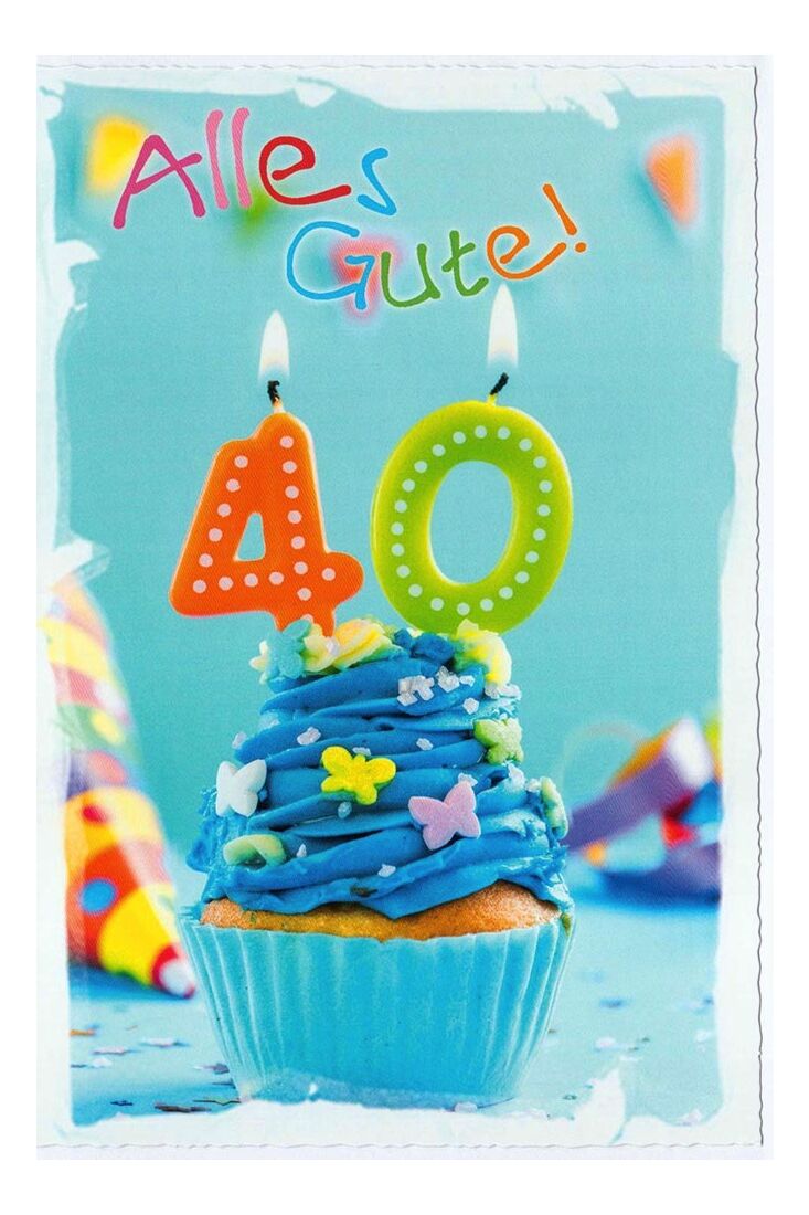 Geburtstagskarte 40 Kerzen Alles Gute