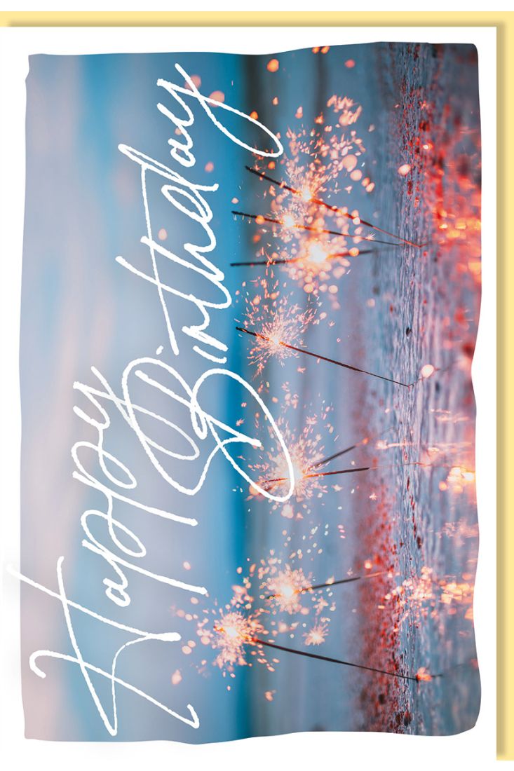 Glückwunschkarte Geburtstag Happy Birthday Motiv Brennende Wunderkerzen