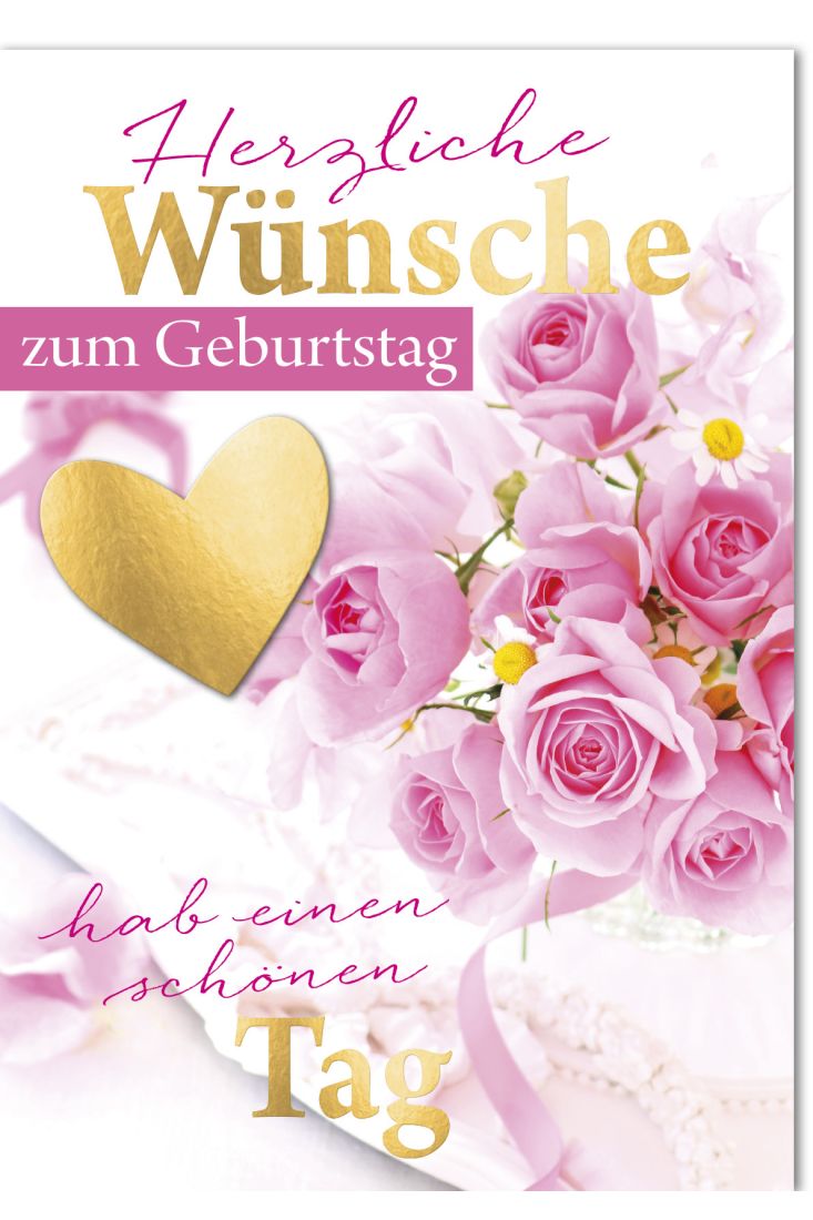 Geburtstagskarte - A4, Maxi, XXL rosa Rosen mit Gänseblümchen