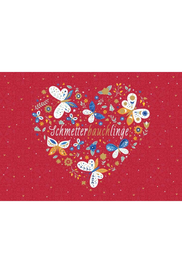 Postkarte Liebe Schmetterbauchlinge
