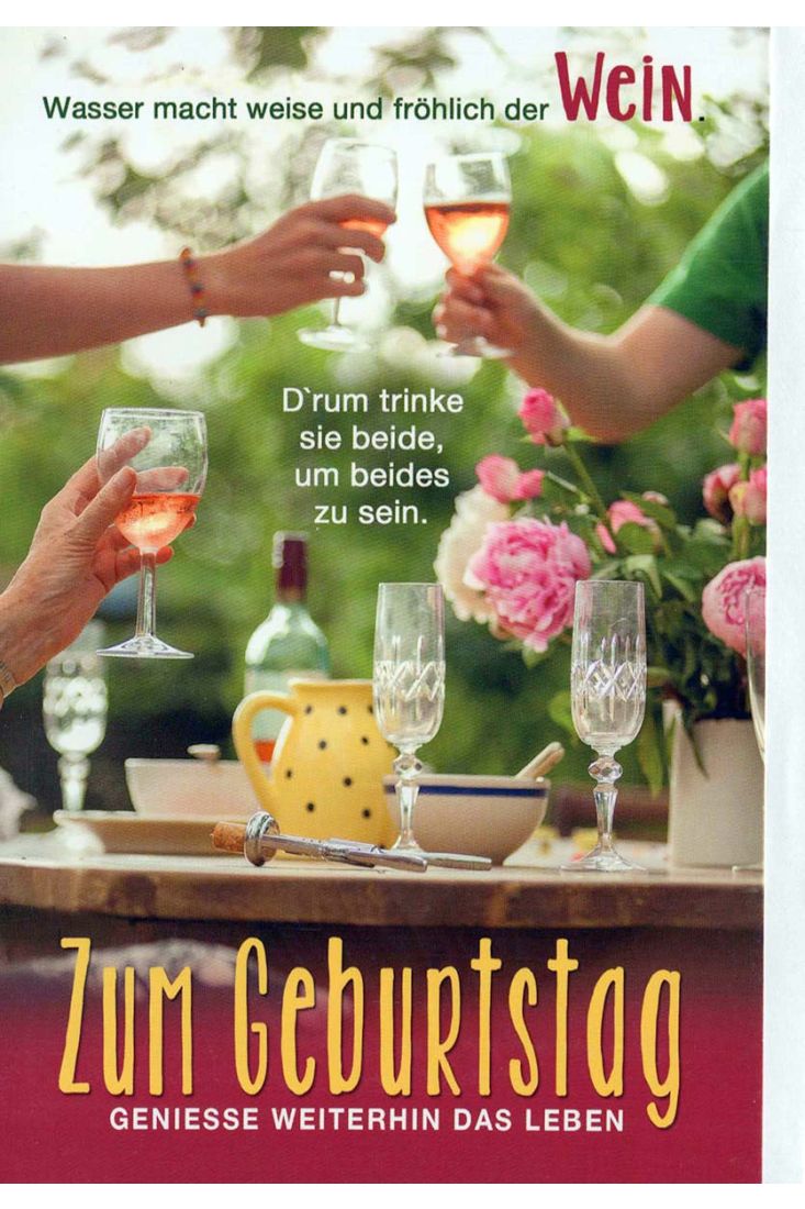 Geburtstagskarte: Weingläser