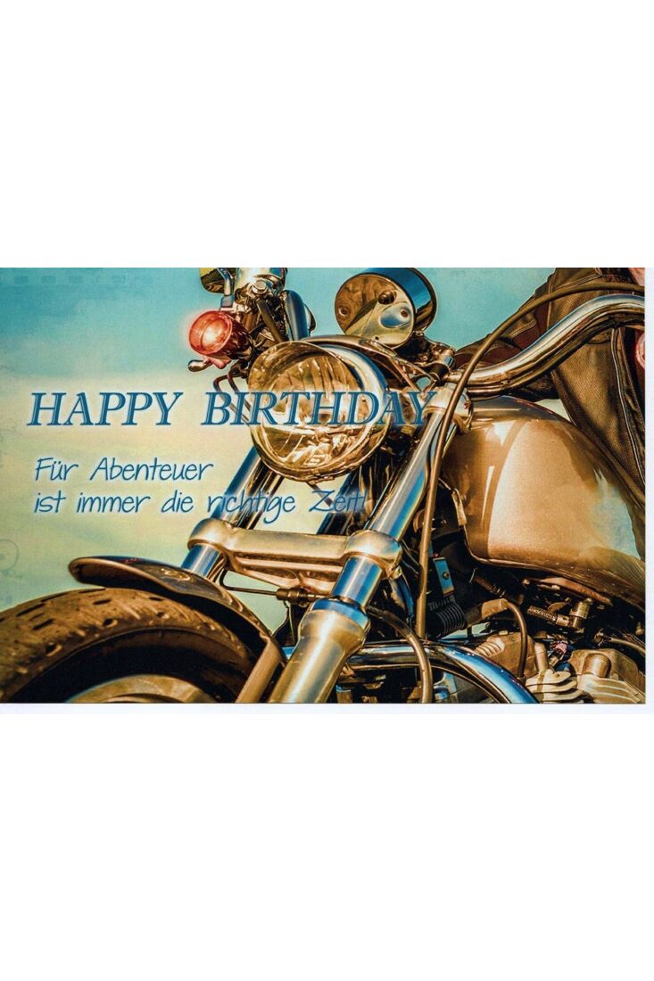Geburtstagskarte Männer Motorrad Abenteuer