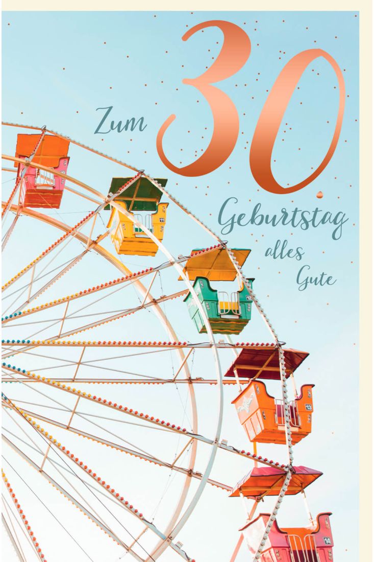 Geburtstagskarte 30 Zahlengeburtstag alles Gute
