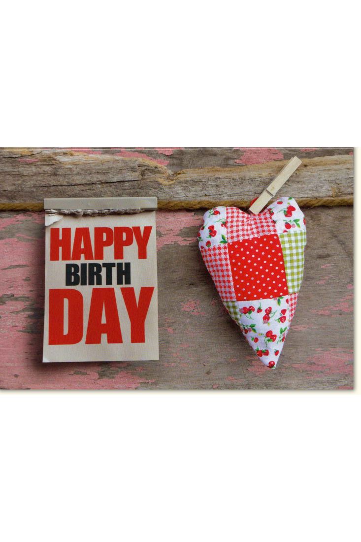 Glückwunschkarte Geburtstag Happy Birthday Herz Kalender