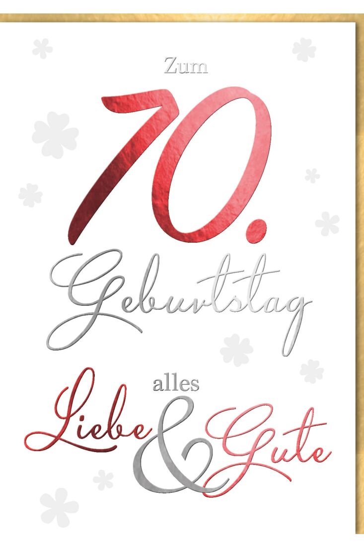 A4 Maxi Geburtstagskarte XXL 70. Geburtstag Kleeblätter