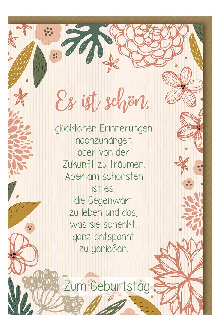 Geburtstagskarte mit Spruch Es ist schön
