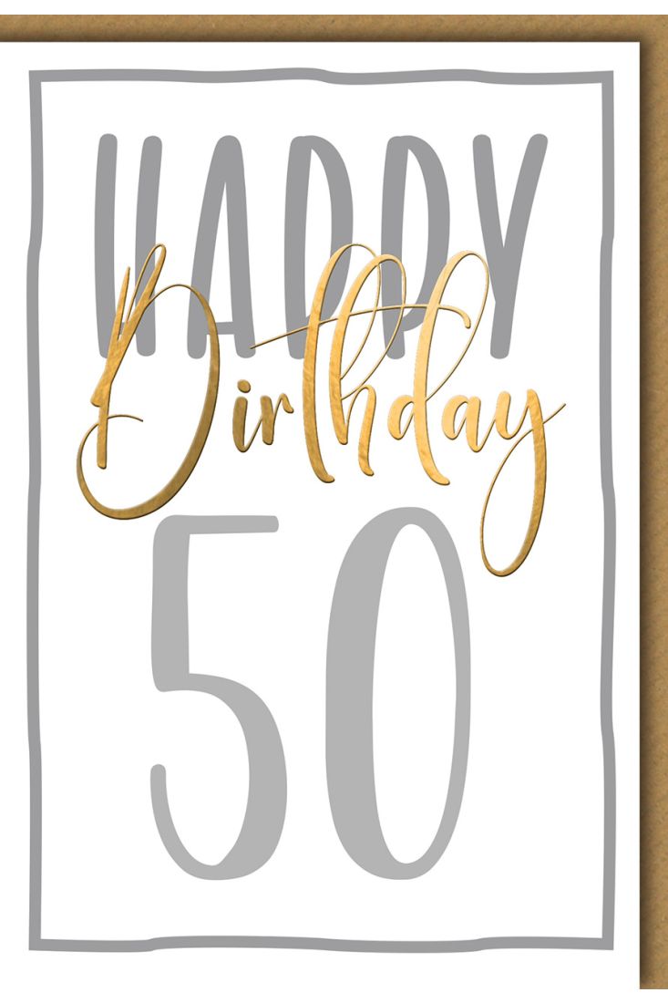 Geburtstagskarte 50 Jahre Happy Birthday 50 in Groß