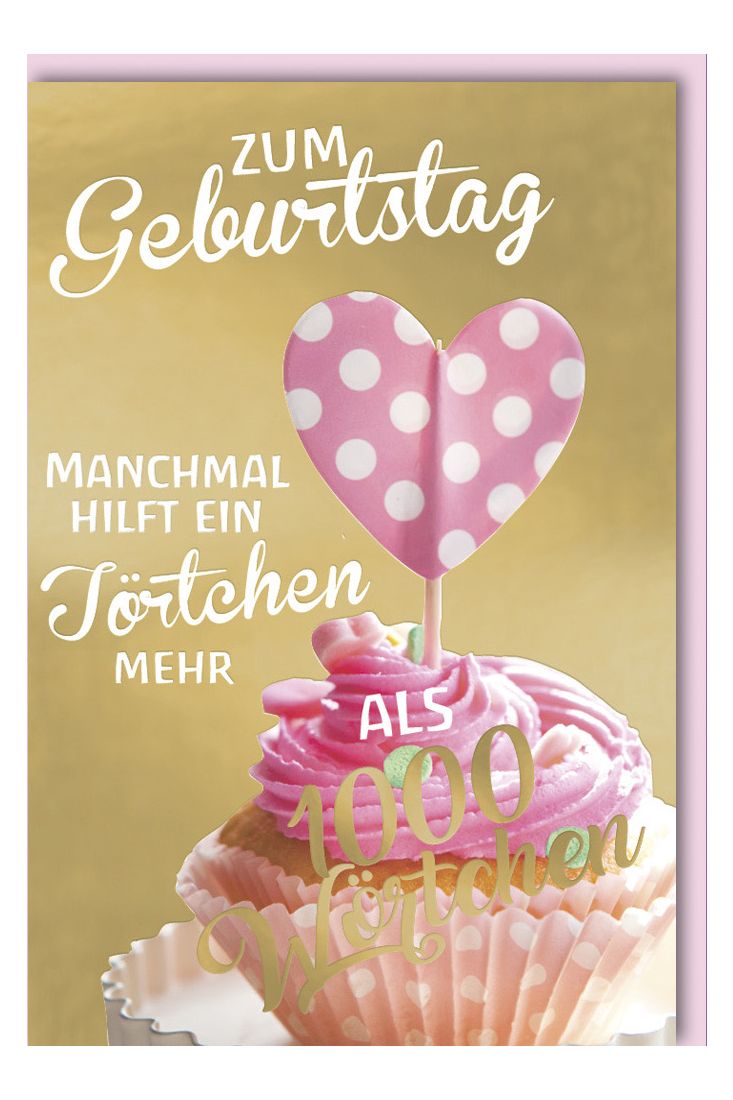 Geburtstagskarte für Frauen Cupcake mit rosa Topping
