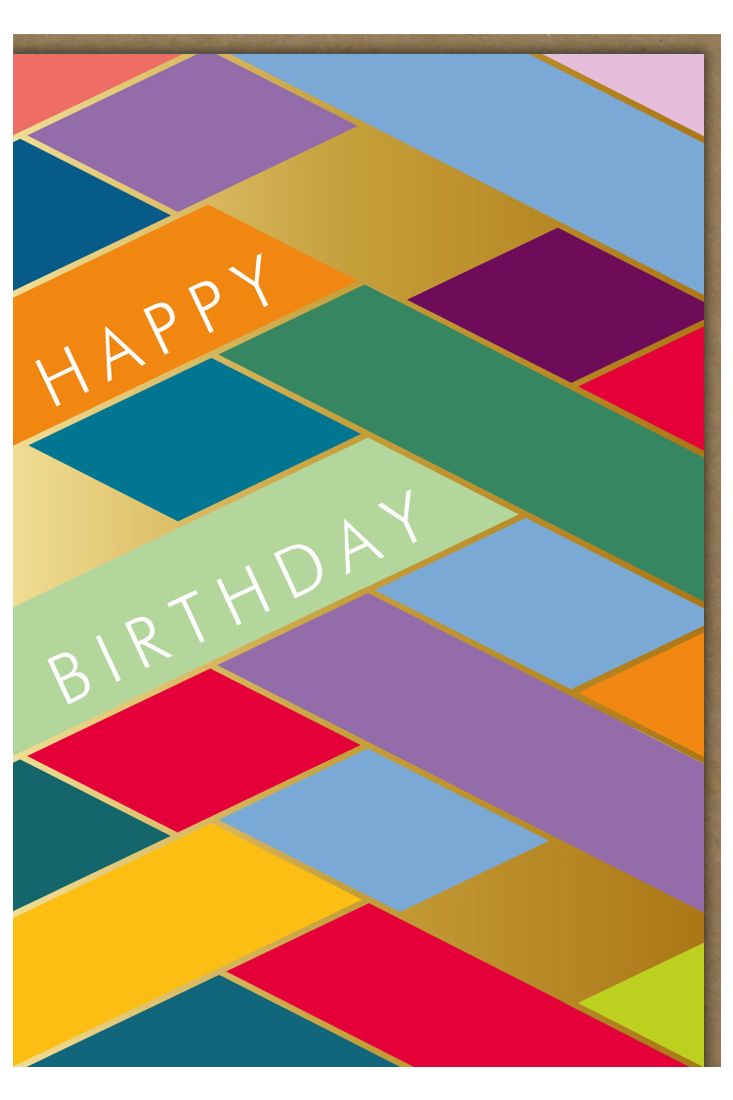 Geburtstagskarte Business Happy Birthday gold bunt Midoro