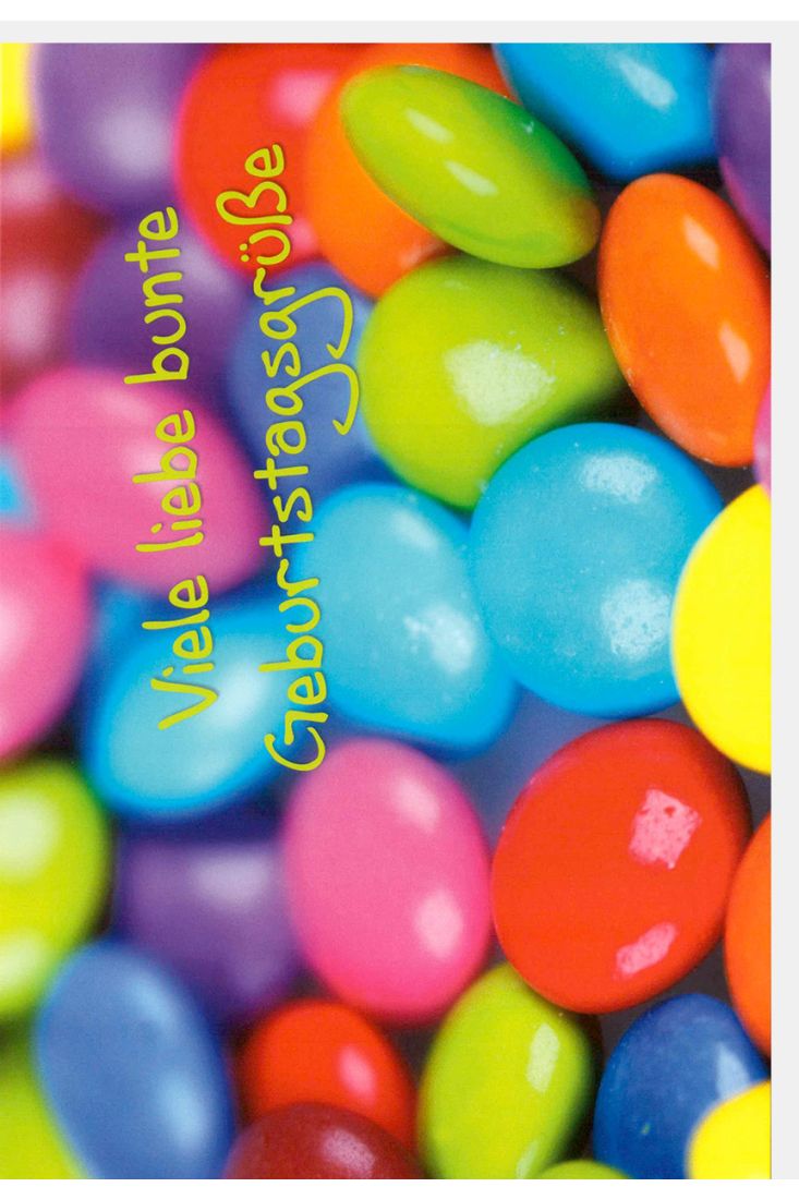 Glückwunschkarte Geburtstag Spruch Viele liebe bunte Geburtstagsgrüße