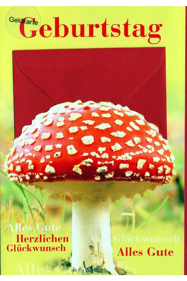 Geburtstagskarte mit Geldfach: Fliegenpilz