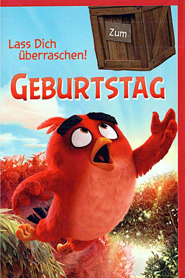 Kindergeburtstagskarte Angry Birds „lass Dich überraschen“