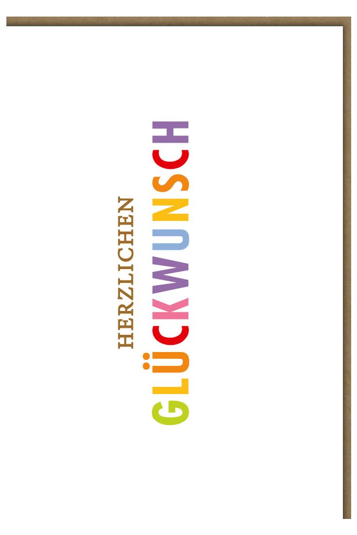 Geburtstagskarte Buchstaben bunt Midoro Herzlichen Glückwunsch