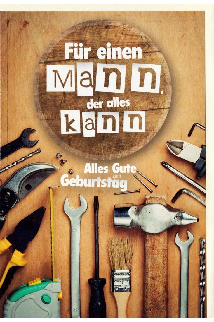 Glückwunschkarte Geburtstagkarte Mann Spruch Werkzeuge