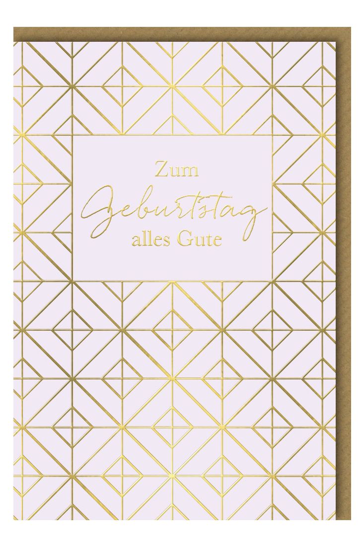 Geburtstagskarte - goldene Quadrate