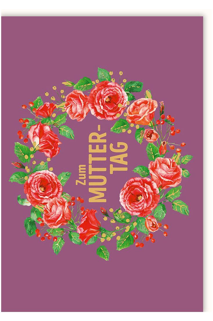 Muttertagskarte Illustration Kreis aus Blumen