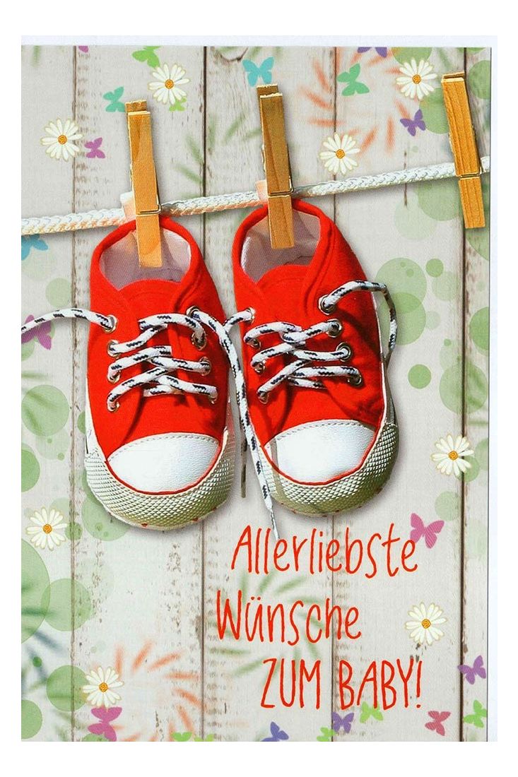 Glückwunschkarte Geburtstag Schuhe rot Wäscheklammer