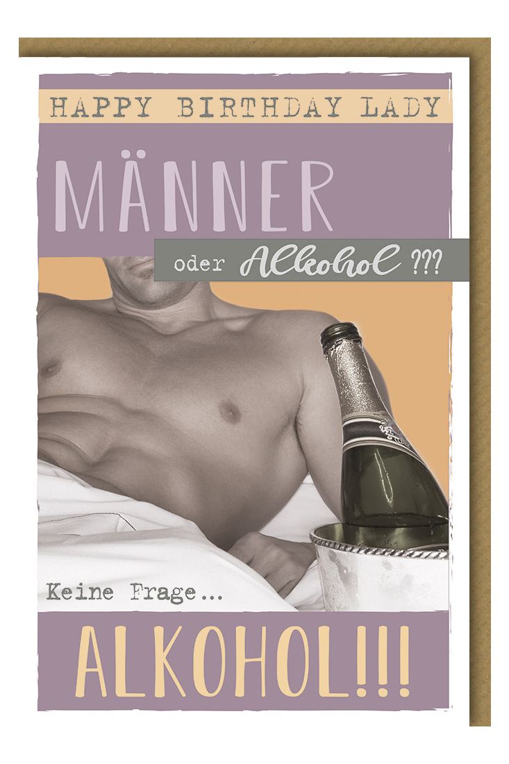 Geburtstagskarte für Frauen Happy Birthday Lady Alkohol