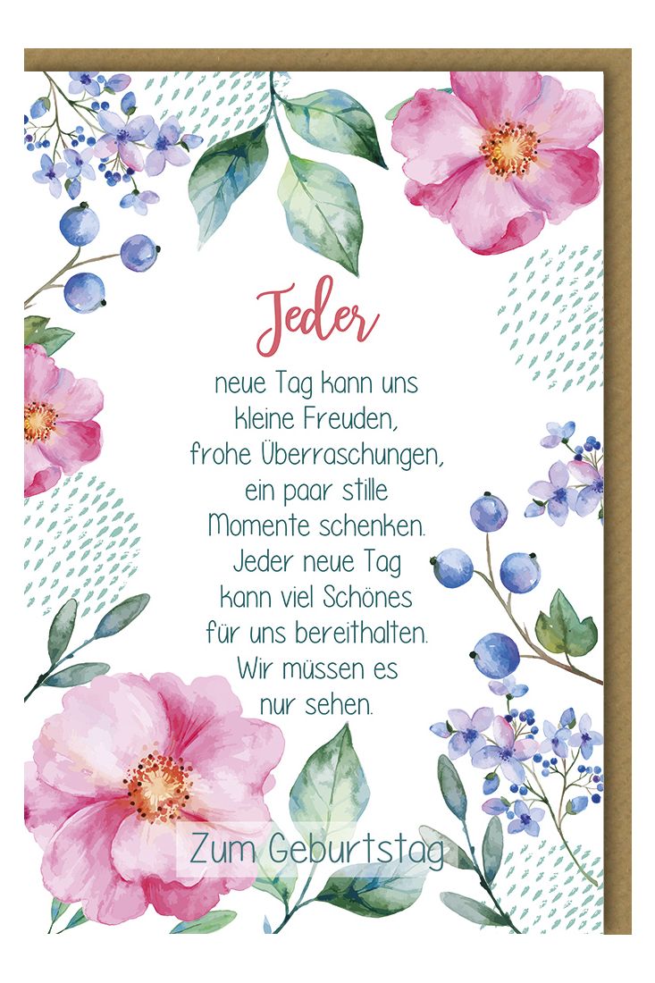 Geburtstagskarte liebevoller Spruch Jeder Tag kann uns kleine Freuden