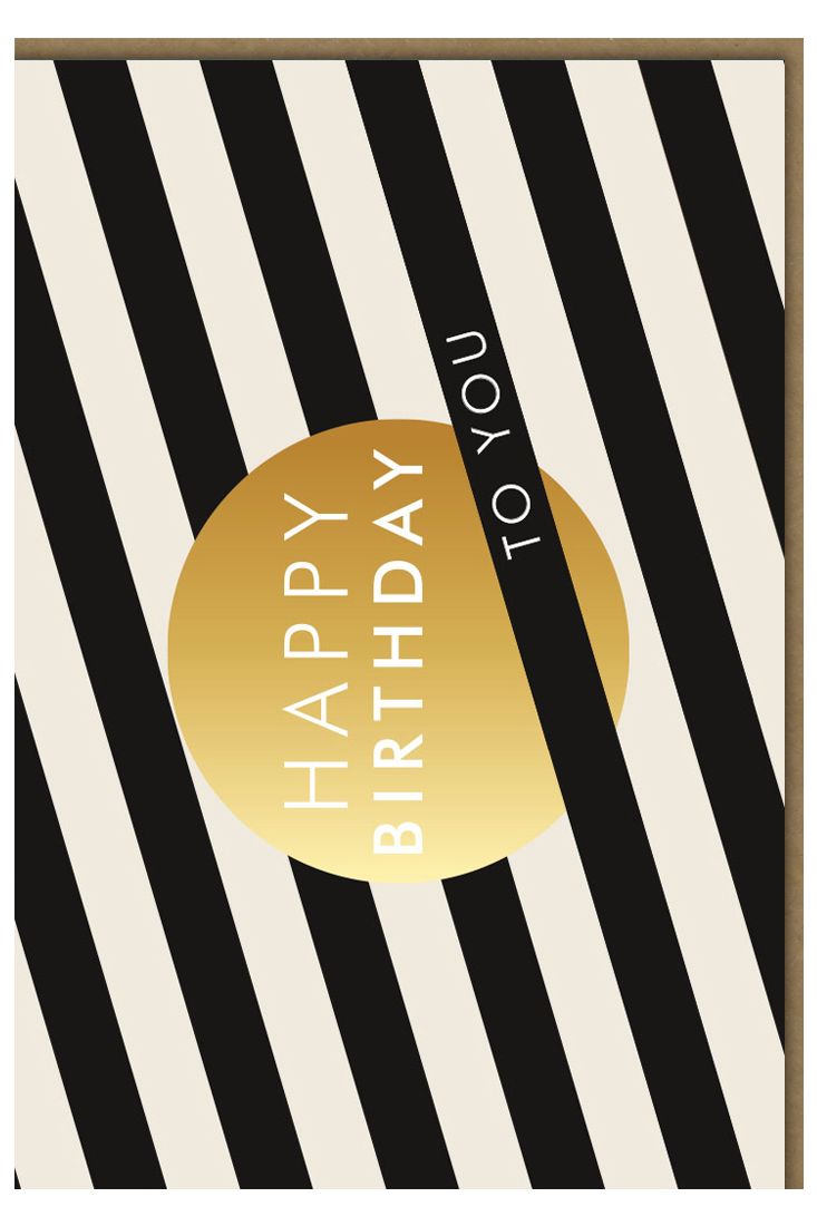 Geburtstagskarte Midoro schwarz weiß Happy Birthday to you