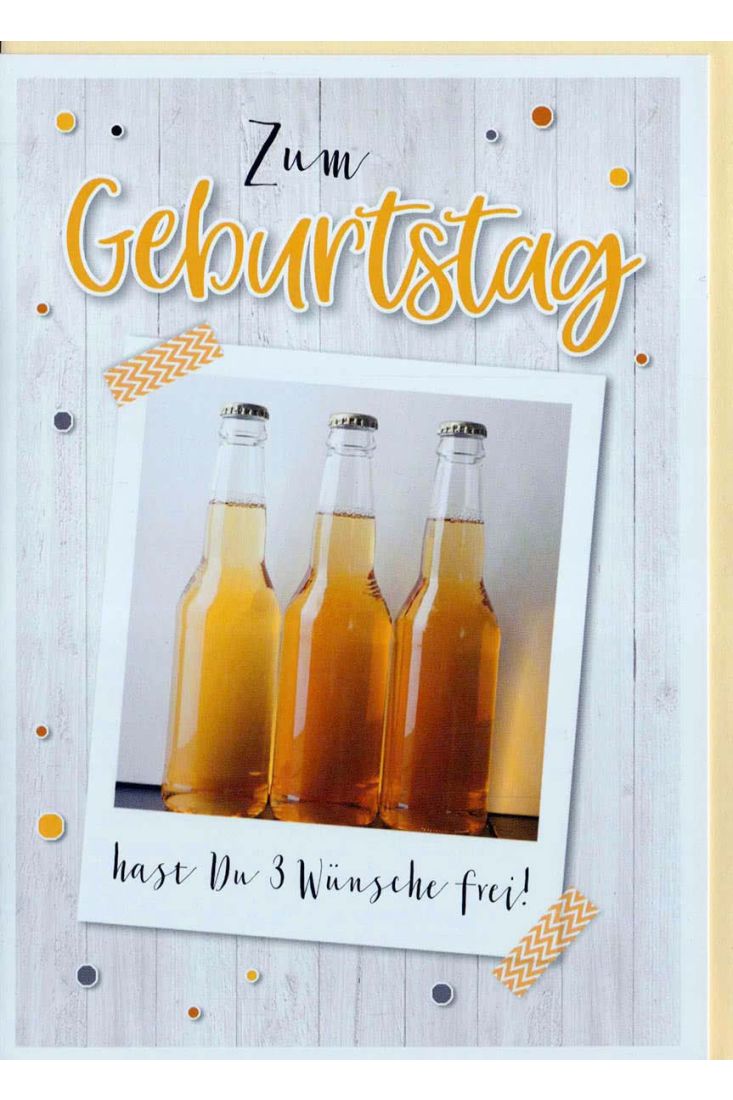 Geburtstagskarte: Drei Wünsche frei