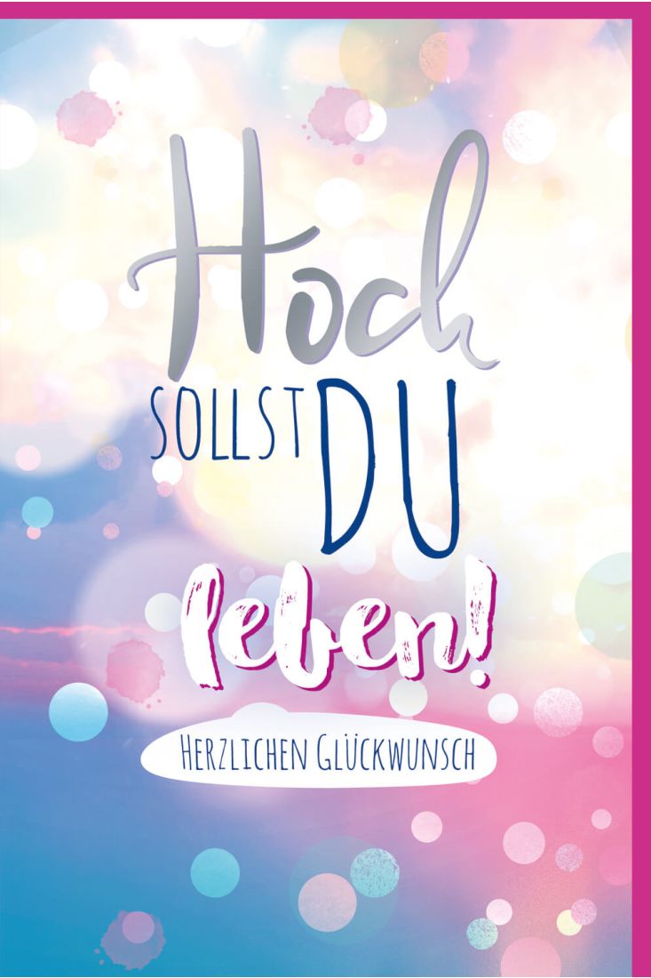 Glückwunschkarte Geburtstag Schriftkarte, mit schimmernden Farbeffekten