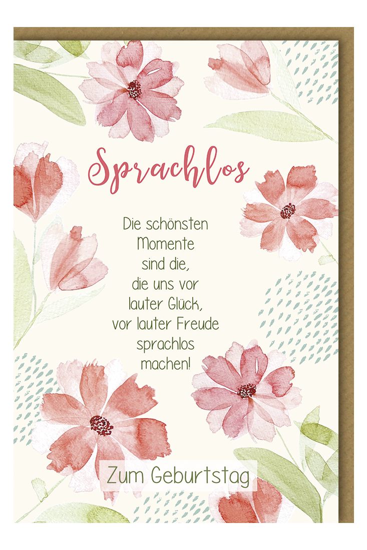 Geburtstagskarte mit Spruch Sprachlos
