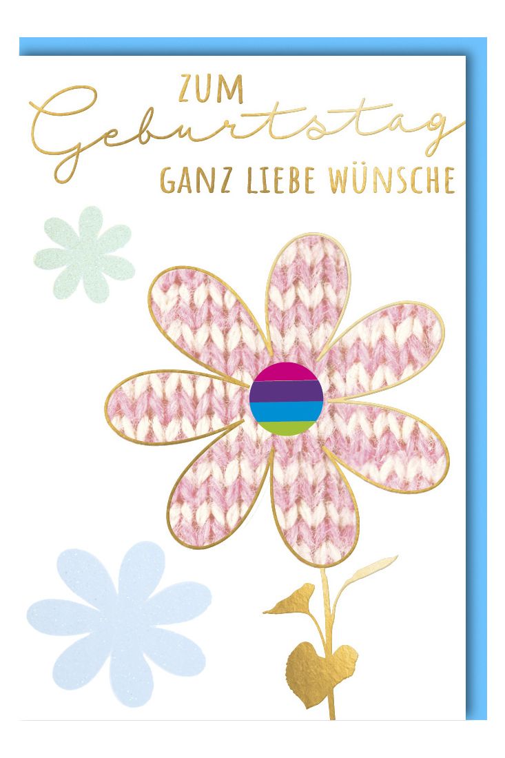 Geburtstagskarte niedlich Blume Ganz liebe Wünsche