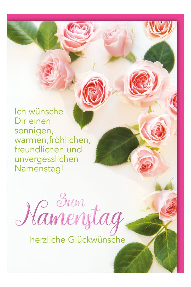 Namenstagskarte - Rosa Rosen zum Namenstag
