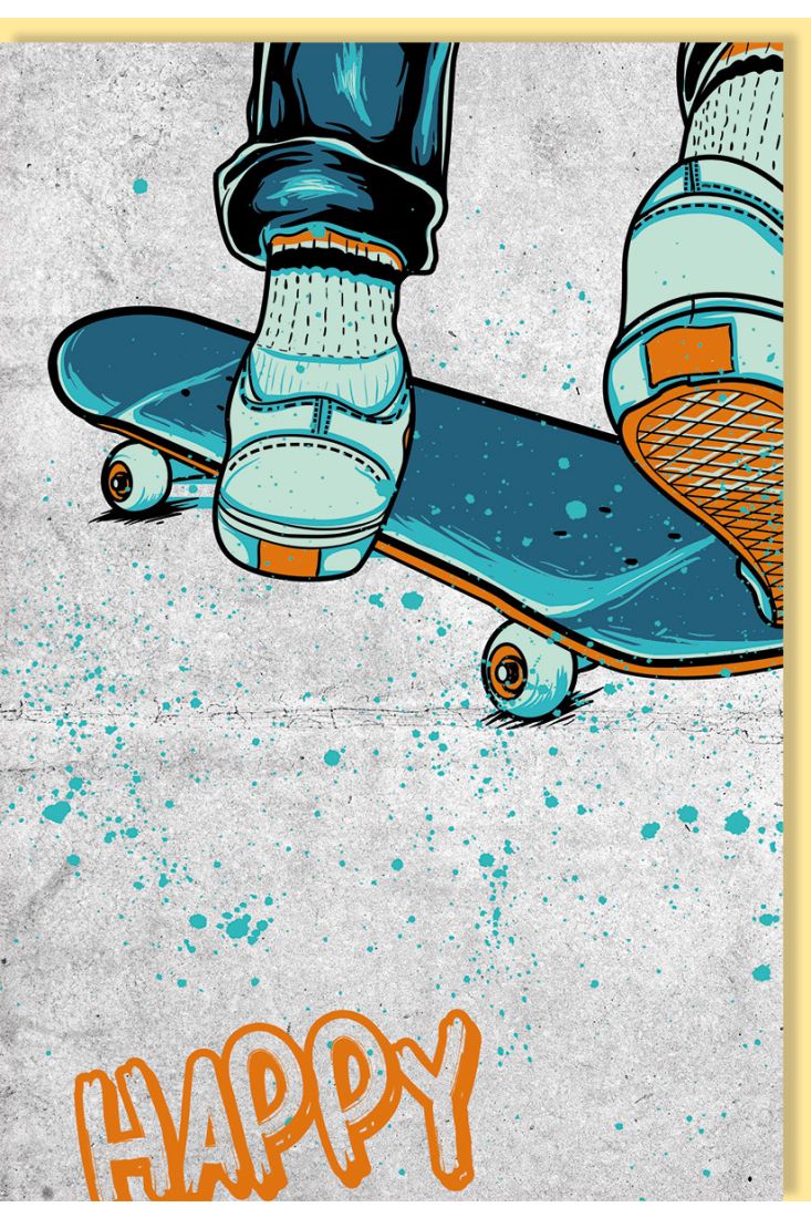 Geburtstagskarte Skateboard Jungen Happy Birthday