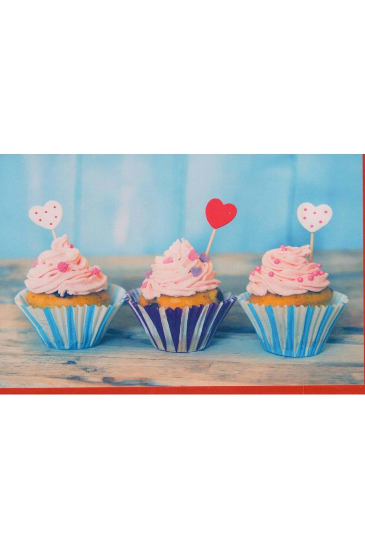 Geburtstagskarte ohne Text: drei Cupcakes