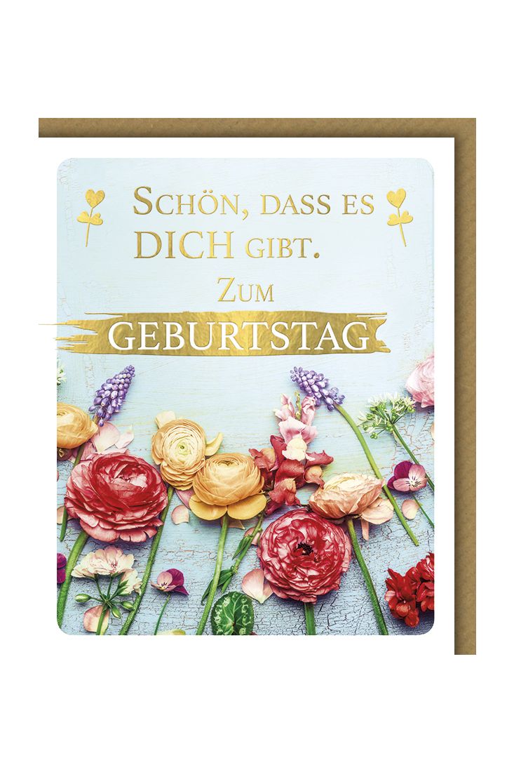 Glückwunschkarte Geburtstag Snapshot Blumen Schön, dass es dich gibt