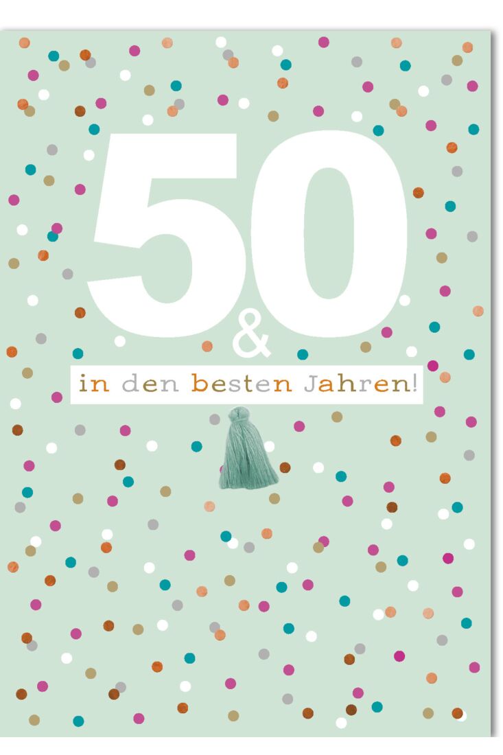 50.Geburtstagskarte - A4, Maxi, XXL bunte Punkte
