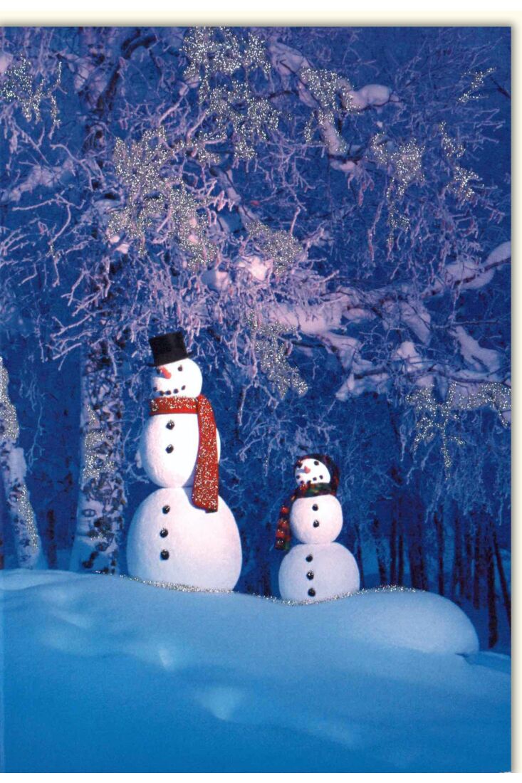 Weihnachtskarte Traditionell Winter Impressions Schneemänner