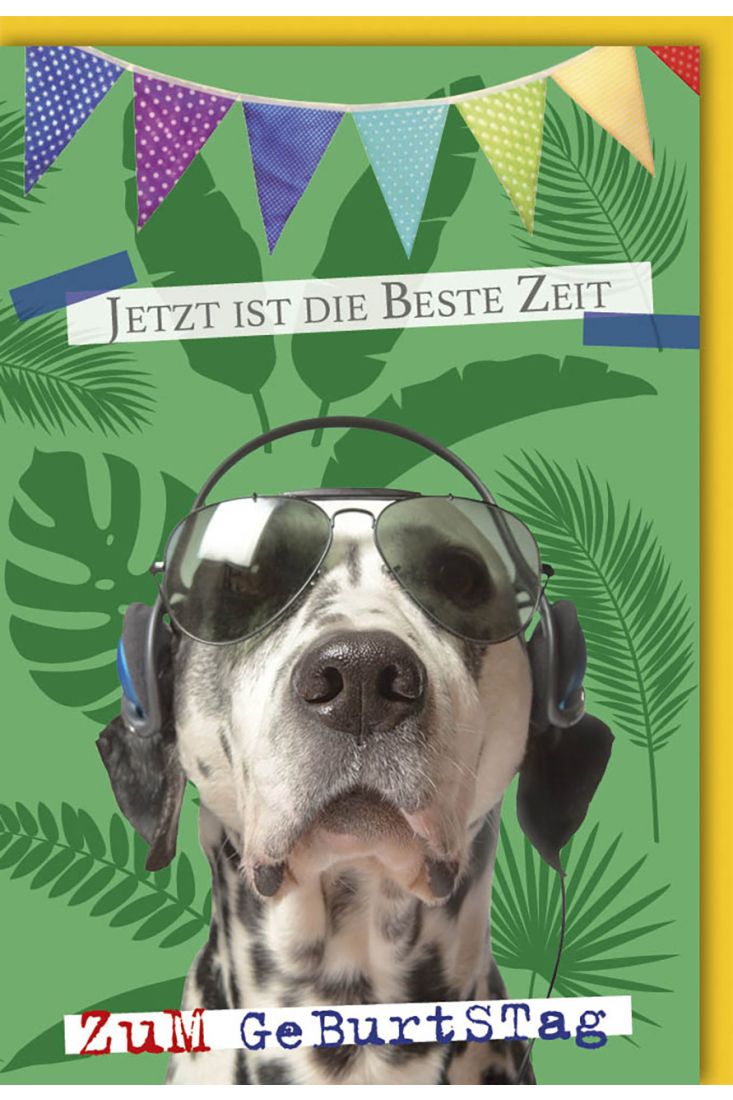 Geburtstagskarte lustig Dalmatiner mit Brille