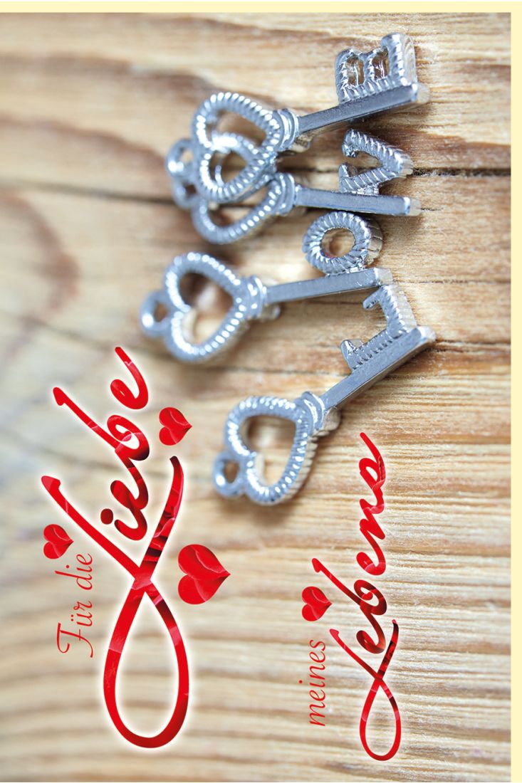 Karte Valentinstag Schlüssel Für die Liebe meines Lebens