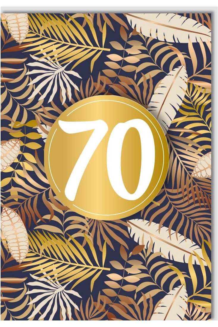 Geburtstagskarte 70 Jahre Zweige Gold Applikation