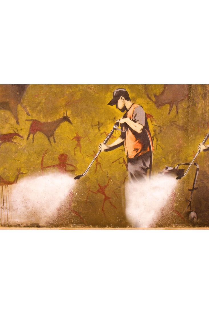 Kunstpostkarte Even Banksy vanishes in history