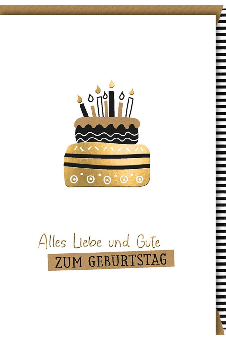 Geburtstagskarte geschäftlich Geburtstag goldene Torte
