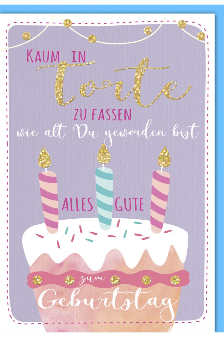 Geburtstagskarte lustig Torte mit Kerzen