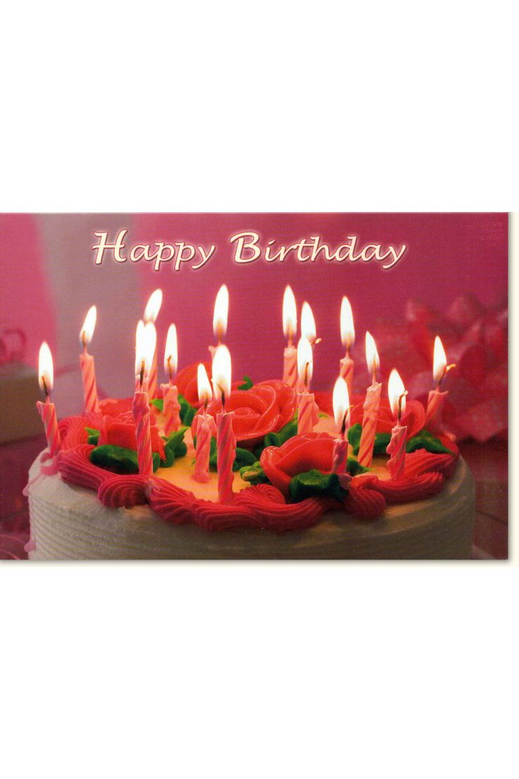 Glückwunschkarte Geburtstag Happy Birthday Kuchen pink Kerzen